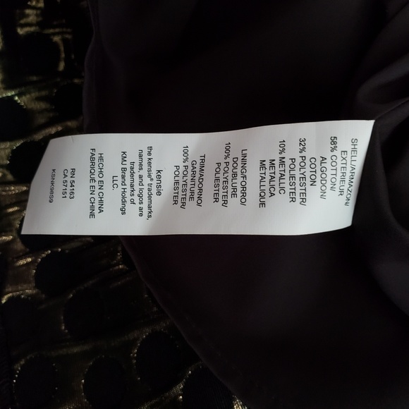 NWOT Kensie Gold Polka Dot Jaquard Popover Dress - Picture 5 of 5